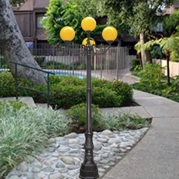 Trụ đèn chiếu sáng sân vườn, công viên loại 4 bóng H2540mm TT-0179/3+1