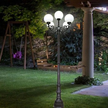 Trụ đèn chiếu sáng sân vườn, công viên loại 5 bóng H3200mm TT-0179/4+1