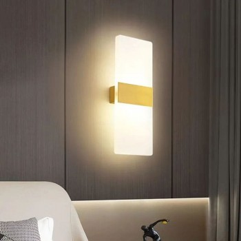 Đèn tường led thân vàng trang trí góc sofa, phòng ngủ H290mm PH-GT342