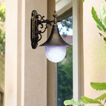 Đèn tường ngoài trời chao nhựa đục kiểu cổ điển giá rẻ H380mm TT-0108D