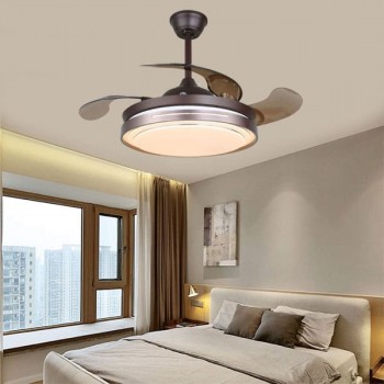 Quạt trần đèn led cánh cụp cánh xòe trang trí cho phòng ngủ HP-DQ6131
