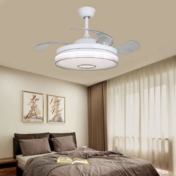Quạt trần đèn led cánh cụp cánh xòe trang trí cho phòng ngủ HP-DQ6133
