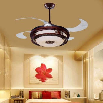 Quạt trần đèn led cánh cụp cánh xòe trang trí cho phòng ngủ HP-DQ8003