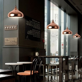 Đèn thả bàn ăn 1 bóng xi hồng cho quán cafe, nhà hàng D300mm DC-TCF45