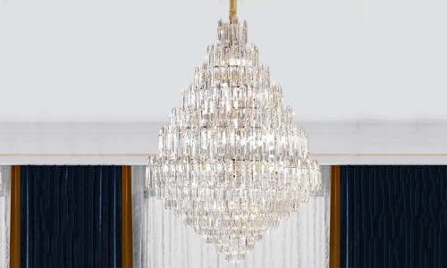 Đèn chùm pha lê thả trần phòng khách