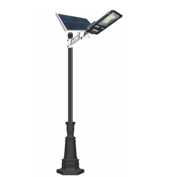 Mô hình lắp đặt đèn năng lượng mặt trời pin rời: Đèn dưới bóng cây, tấm pin ngoài nắng