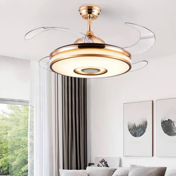 Mô phỏng cơ chế bung xòe cánh quạt nhờ lực ly tâm của quạt ốp trần giấu cánh