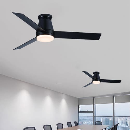 Sơ đồ luồng gió đối lưu của quạt trần so với gió cục bộ của quạt cây