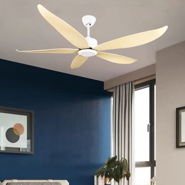 Cận cảnh bề mặt cánh quạt nhựa ABS giả gỗ với đường vân sắc nét như thật