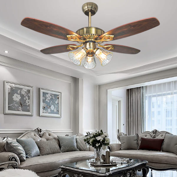 Sơ đồ kích thước lắp đặt an toàn cho quạt trần đèn chùm cánh gỗ