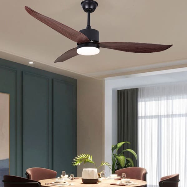 Sơ đồ mô phỏng độ rơi của quạt trần đèn chùm và quạt trần đèn LED đĩa trên cùng chiều cao trần