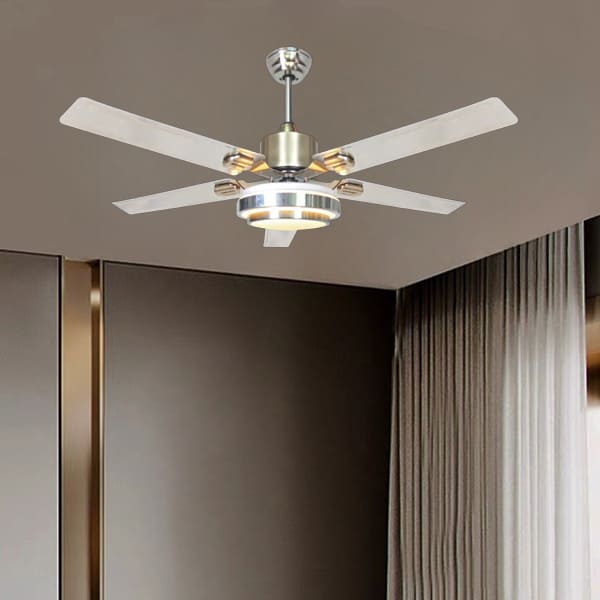 So sánh sự gọn gàng của quạt đèn LED liền khối và sự rườm rà của quạt đèn chùm