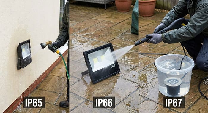 Bảng so sánh khả năng chống nước của các chỉ số IP