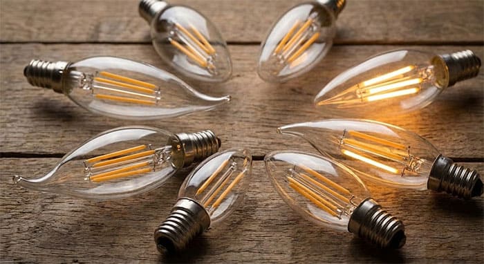 Các loại bóng đèn LED nến dây tóc đui E14
