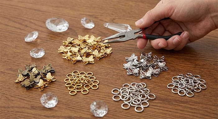 Các loại khoen bướm, khoen nhẫn kim loại dùng để nối hạt pha lê