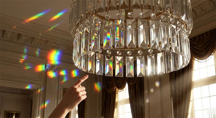 Cách nhận biết đèn chùm pha lê K9 cao cấp qua hiệu ứng tán sắc ánh sáng