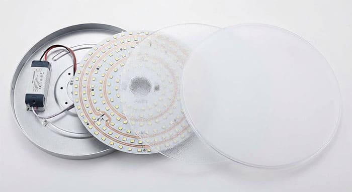 Cấu tạo đèn ốp trần tràn viền với chip LED chất lượng và nhựa PC chống chói