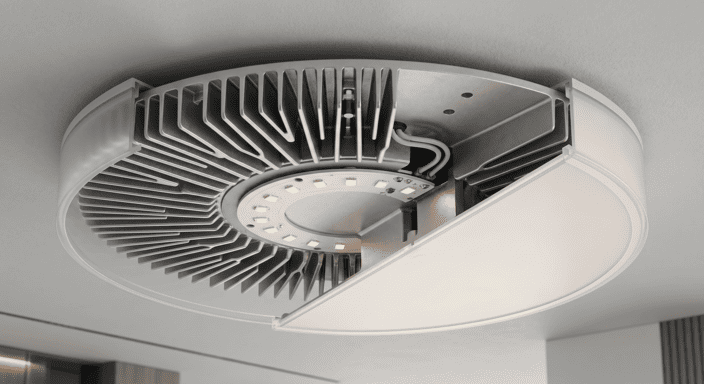 Cấu tạo tản nhiệt đèn LED ốp trần