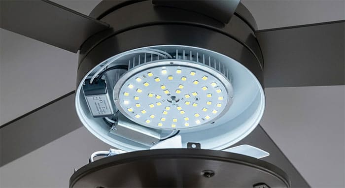 Cấu tạo vỉ đèn LED tích hợp bên trong quạt trần hiện đại