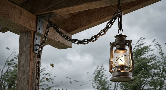 Cấu trúc đèn thả dây xích chống bão chịu tải trọng cao cho không gian ngoại thất