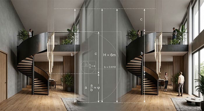 Công thức tính chiều dài đèn thả thông tầng cho trần cao 6 mét