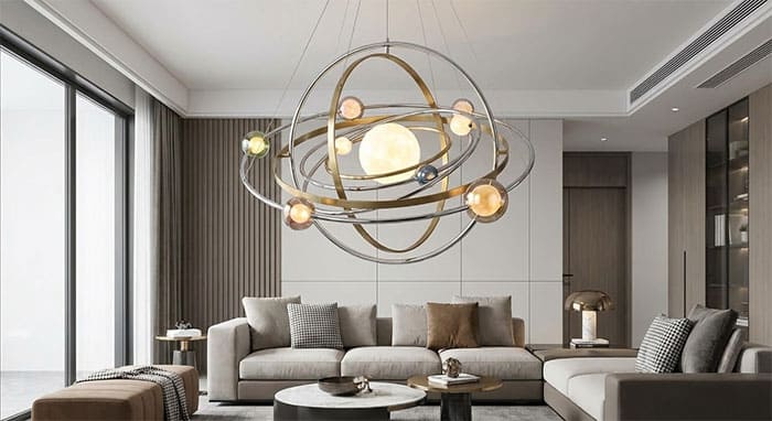 Đèn chùm mô phỏng hệ hành tinh và vũ trụ