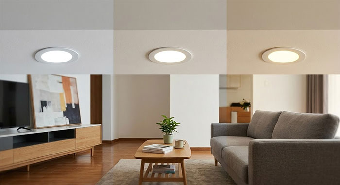 Đèn LED âm trần siêu mỏng 3 màu đổi màu ánh sáng cho trần thấp