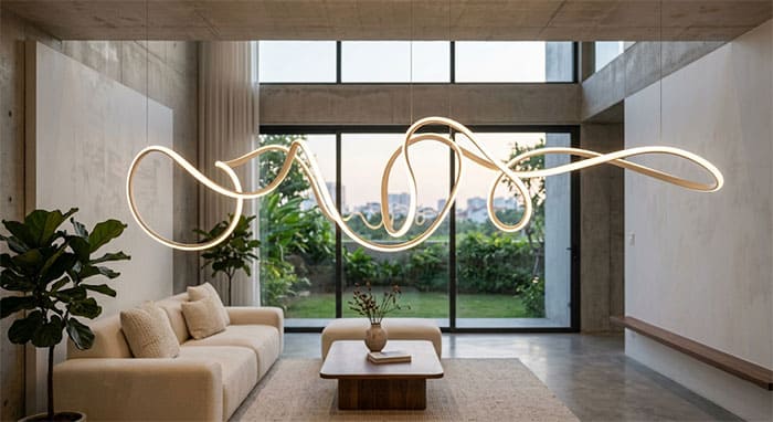 Đèn thả LED Silicon với thiết kế uốn dẻo nghệ thuật