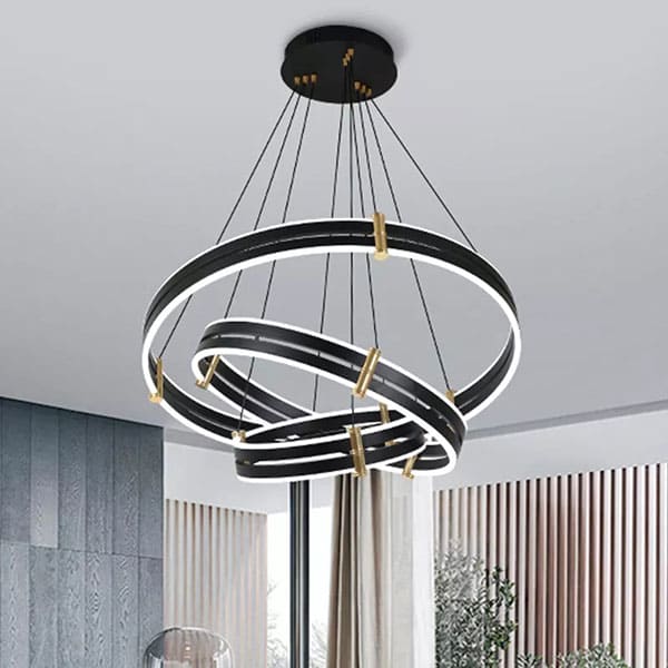 Đèn thả LED tròn 3 vòng xếp so le nghệ thuật