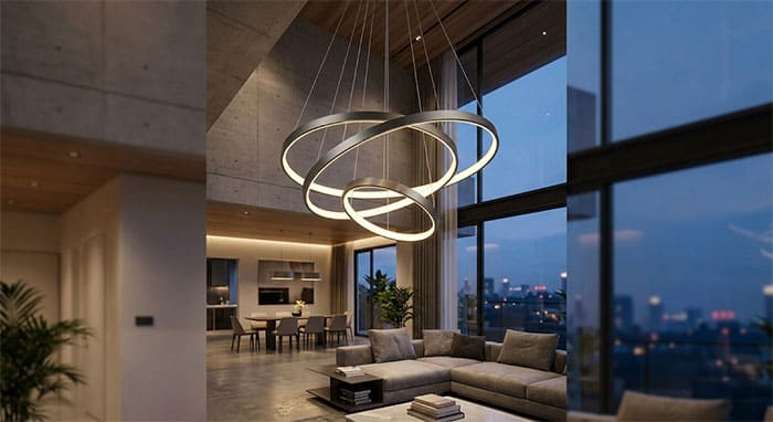 Đèn thả LED vòng tròn hiện đại