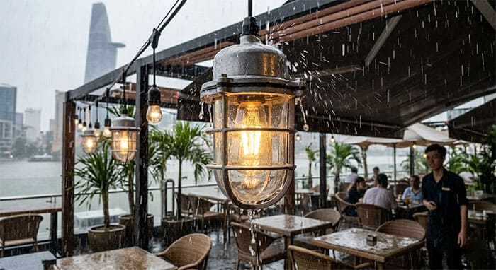 Đèn thả ngoài trời quán cafe đạt tiêu chuẩn chống nước IP65