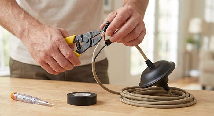 Hướng dẫn đấu nối dây điện khi lắp đèn thả