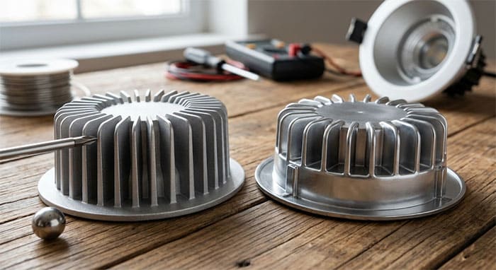 Hướng dẫn phân biệt trực quan giữa đế đúc nhôm nguyên khối thật và đế nhựa giả nhôm dập khuôn