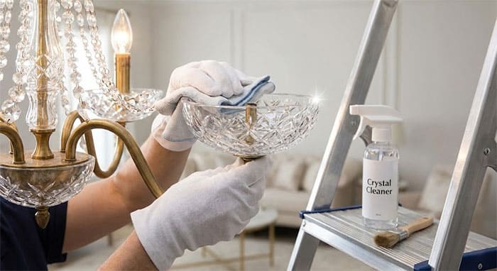 Hướng dẫn vệ sinh bát đèn chùm pha lê đúng cách