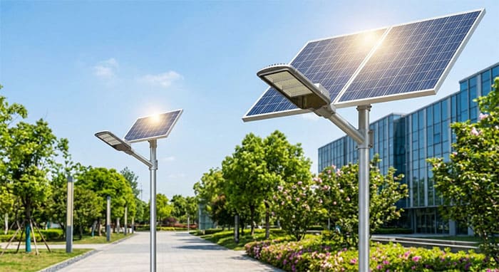 Kích thước tấm pin năng lượng mặt trời quyết định trực tiếp đến dung lượng sạc và công suất thực tế của đèn