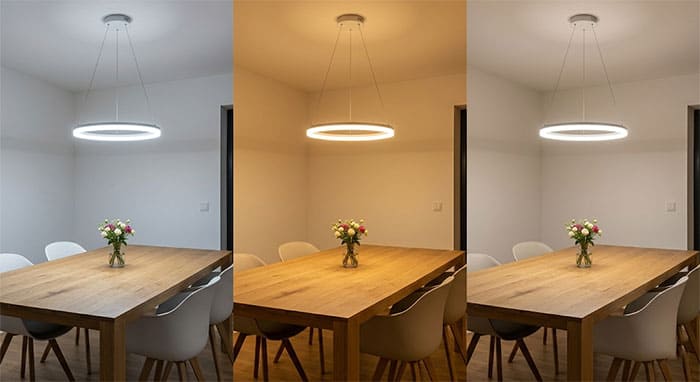 Mô phỏng 3 chế độ màu của đèn thả LED