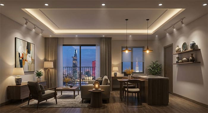 Mô phỏng kỹ thuật phân lớp ánh sáng chiếu sáng nội thất