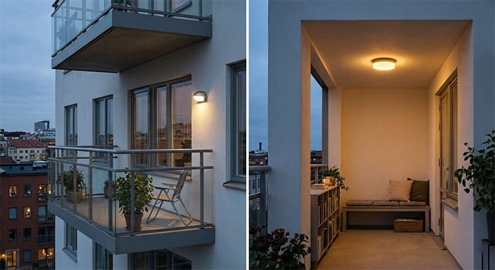 Mô phỏng sự khác biệt kiến trúc giữa ban công và lô gia chung cư