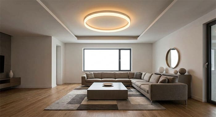 Nguyên tắc Trời tròn Đất vuông trong thiết kế đèn phòng khách