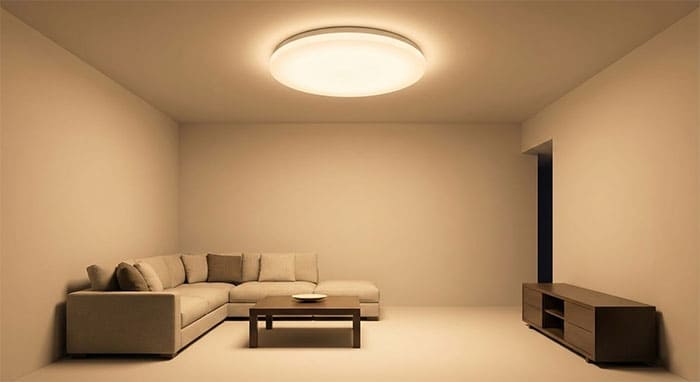 Phân bổ ánh sáng của đèn mâm tròn trong phòng khách