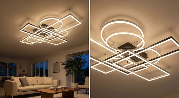 Phân bố ánh sáng đa chiều từ đèn mâm lồng ghép hình khối