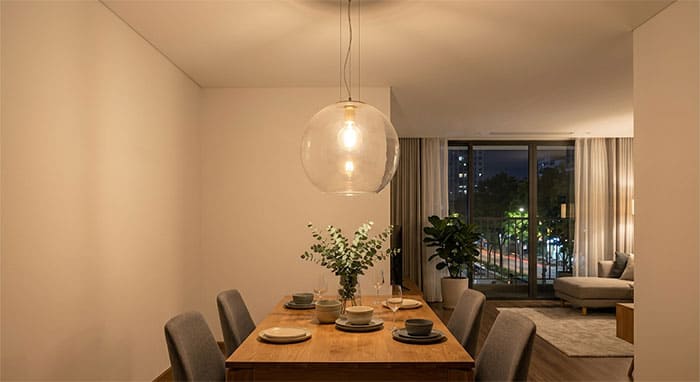 Quả cầu thủy tinh thả trần phân bổ ánh sáng 360 độ