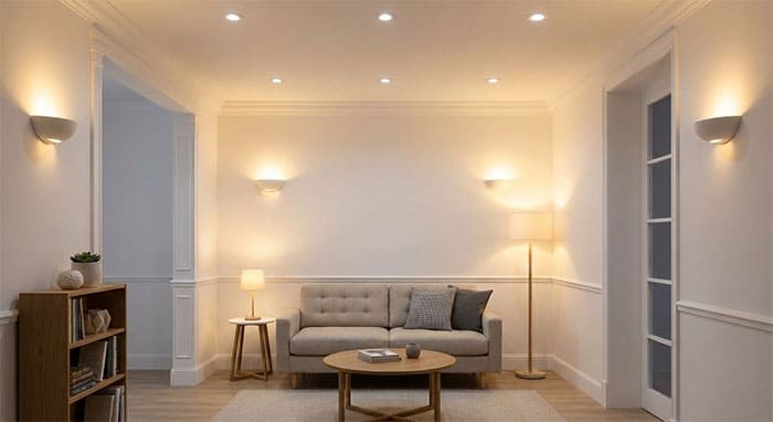 Sơ đồ bố trí ánh sáng phân lớp (Layering) giúp mở rộng không gian thị giác