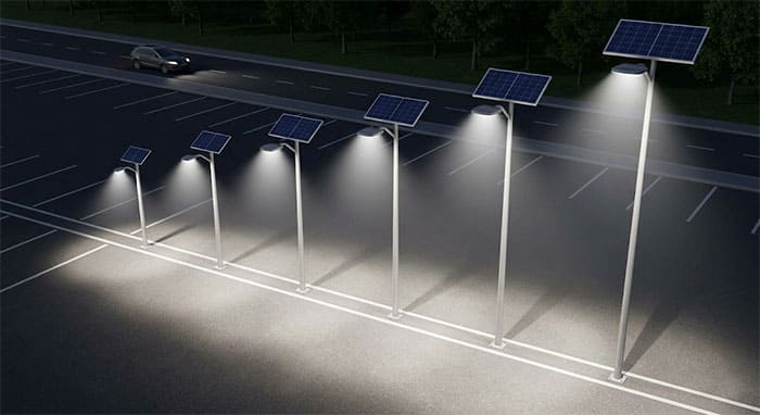 Sơ đồ mô phỏng tương quan giữa chiều cao cột và công suất đèn đường năng lượng mặt trời