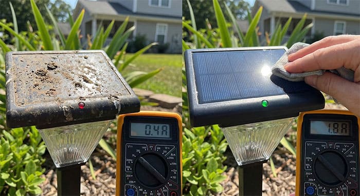 So sánh hiệu suất giữa tấm pin bẩn và tấm pin sạch