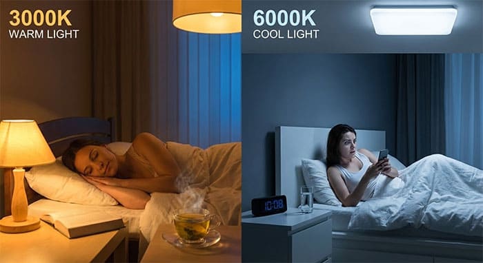 So sánh tác động của ánh sáng trắng và ánh sáng vàng đối với phòng ngủ