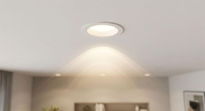 Tiêu chuẩn lỗ khoét Phi 90mm áp dụng cho đèn led âm trần 1 màu công suất 7W