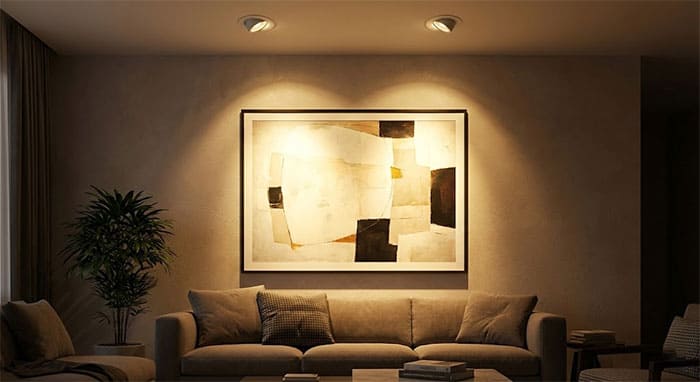 Ứng dụng đèn mắt trâu chiếu điểm cho tranh treo tường