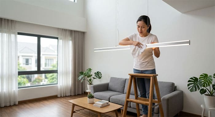 Vệ sinh và bảo dưỡng đèn thả LED đúng cách