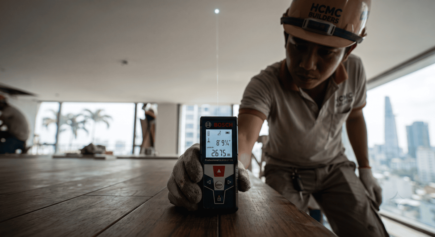đo chiều cao lắp quạt trần